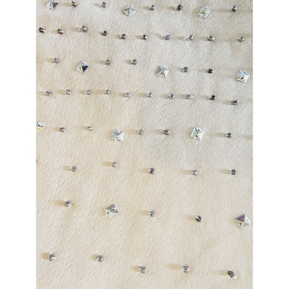 WHBM 16 Silver Studded Leather Skirt Tan Lined Rear Slit & Zip NWT‎ RV $198 - Picture 3 of 9